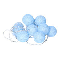 LED Lichtslinger/lichtsnoer   10 led bolletjes   D4 cm   lichtblauw   200 cm   batterijen