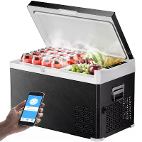 KROAK 30L 40L Auto Koelkast 12V 24V DC Draagbare Vrieskoffer met AC110 240V Adapter Dubbele Zone Koelbox Compressor voor