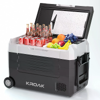 KROAK Dual Zone Auto Koelkast 35L 45L 55L Compressor Koelvriescombinatie 12V/24V DC 100 240V AC Draagbare Koeler voor Ka