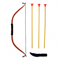 Fantasy indianen boog met 3 pijlen   speelgoed wapens   40 cm