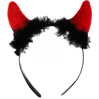 Halloween duivel hoorntjes diadeem rood plastic met pluche