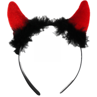 Halloween   Halloween duivel hoorntjes diadeem rood plastic met pluche