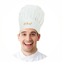Koksmuts Chef   wit   papier   volwassenen   B29 x H25 cm