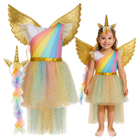 Kruzzel Unicorn kostuum   3 delig   kinderen   prinses   verkleden
