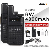 2 Stuks KSUN X M6 6W Draagbare Walkie Talkie Mini Tweeweg Radio UHF 400 480 MHZ PMR 446 Zender Ontvanger Intercom met In