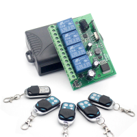 DC 12V 24V 4CH Draadloze RF Afstandsbediening Schakelaar Beveiligingssysteem Garagedeuren Gate Elektronisch Slot Sleutel