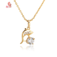 Kuniu 18k Gold Plated Dolphin Pendant Necklace For Women Jewelry