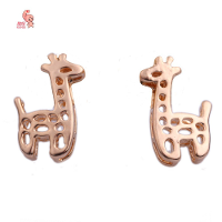 Kuniu Cute Hollow Out Giraffe Shaped Ear Stud Earrings Women Jewelry
