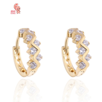 Kuniu Elegant Gold Plated Crystal Rhinestone Hoop Earrings For Women