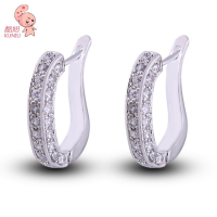 Kuniu Inlay Zircon Crystal Hoop Ear Stud Earrings For Women