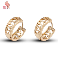 Kuniu Simple Hollow Out Hoop Earrings For Women 18k Gold Plated
