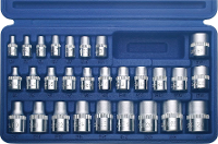 Kunzer 7EP28 Dopsleutelinzetset 3/8 (10 mm), 1/4 (6.3 Mm), 1/2 (12.5 Mm) 28 delig