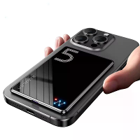 KUULAA KL YD71 Dubbelglas Magnetische Powerbank 5000mAh 15W Magnetische Draadloze Telefoonoplader Externe Batterij Voedi