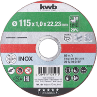 Kwb 712115 Doorslijpschijf recht 150 mm 1 stuk(s) Chroom nikkel staal, Non ferrometaal, Staal