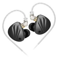 KZ Krila Bedrade Oortelefoon 10mm Dynamische Balanced Armature HiFi Geluid Ergonomie Verzilverde 3.5Mm Bedrade In Ear Sp