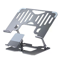 L05 2 in 1 Mobiele Telefoon & Laptopstandaard Dubbel as Verstelbare Verticale Hoogte Beugel Hol Ontwerp Koeling 40KG Dra