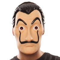 La casa de Papel overvaller / bankrover masker   Salvador Dali   carnaval gezichtsmasker