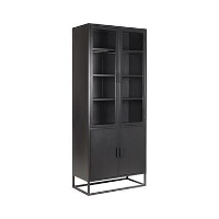 Vine Interior Hodor vitrinekast industrieel zwart   40x80x190cm