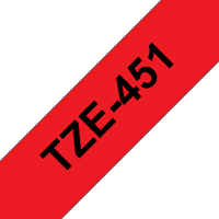 Etiketten Brother TZe, TZ TZe 451 PET Tapekleur: Rood Tekstkleur:Zwart 24 mm 8 m