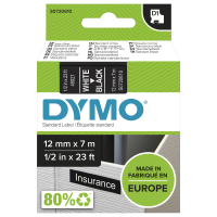 Labeltape DYMO D1 45021 Tapekleur: Zwart Tekstkleur:Wit 12 mm 7 m