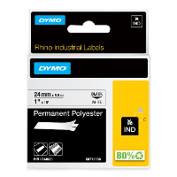 Labeltape DYMO IND RHINO 1734523 Polyester Tapekleur: Wit Tekstkleur:Zwart 24 mm 5.5 M