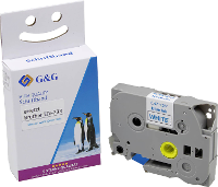 Labeltape G&G BB B G 233 Compatibel vervangt Brother TZe 233 Tapekleur: Wit Tekstkleur: Blauw 12 mm 8 m