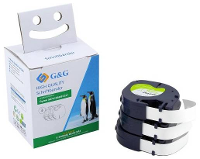 Labeltape Set van 3 stuks G&G BM D G 91221 3 Compatibel vervangt DYMO 91221 Tapekleur: Wit Tekstkleur: Zwart 12 mm 4 m