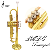 Lade Bb Copper Golden Trumpet Brass Band With Glove Brush Clean Cloth