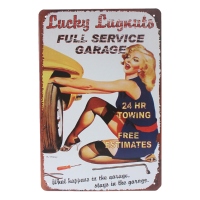 Lady Tin Sign Vintage Retro Metal Plaque Bar Pub Lounge Wall Decor