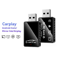 LAESD Q1BP 4 in 1 Draadloze CarPlay Android Auto MirrorLink AirPIay Adapter Converter Bedraad naar Draadloos USB Plug an