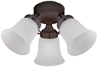 Lamp voor plafondventilator Energielabel: Afhankelijk van de lamp Hunter 3 LIGHT FLUSH MOUNT MA Matglas