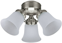 Lamp Voor Plafondventilator Hunter 3 Light Flush Mount Bn Matglas
