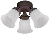 Lamp voor plafondventilator Energielabel: Afhankelijk van de lamp Hunter 3 LIGHT FLUSH MOUNT NB Matglas