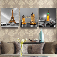 Landmarks 3pcs Combination Painting Printed On Canvas Drawing Home Wall Decor Gift