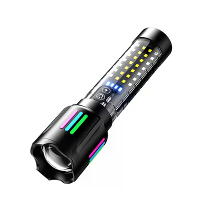 Lange Bereik Telescopische Zoom Witte Spotlight LED Zaklamp met Heldere COB Kleding Licht Type C Opladen Nood Tactical H