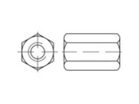 TOOLCRAFT 1067130 Lange zeskantmoeren M6 DIN 6334 RVS A4 10 stuk(s)