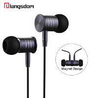 Langsdom I8 Magnet Attraction Metal Earbuds Noise Cancelling Stereo Wired Control Headphone with Mic