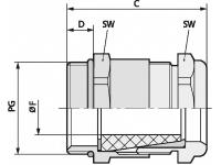 Lapp Skindichtâ® Shv Viton Pg 16/16/13 Wartel Pg16 Messing Messing 25 Stuks