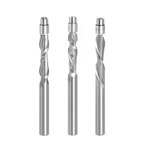 1/3PCS 6mm 6.35Mm Schacht Solide Carbide Lager Geleide Twee Vleugel Flush Trim Router Bit Houtbewerking Freesmachines Z0