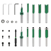 15 Delige verstelbare houtbewerking verzinkboorset met TCT freesbits,S2 magnetische schroevendraaier,hardmetalen bits vo