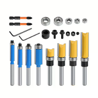 16 Delige 1/4 inch shank freesbitset met lager tungsten carbide tips precisie lagers stalen schachten hittebestendige co