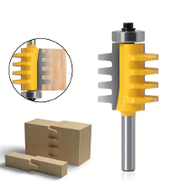 1Pc 6.35Mm 12.7Mm 1/2inch 1/4 Inch Shank Rail Reversible Finger Joint Glue Router Bit Cone Tenon Woodwork Cutter Power T