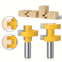 LAVIE 2 stuks 1/2 inch schacht tong en groef Joint Set Carbide getipte router bits voor plaat tafelbladen / panelen lijm