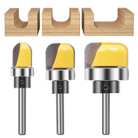 3 STKS 1/4 Inch/6 MM/8 MM Schotel Carving Frezen Schacht Kom Lade Template Set Kogellager Houtbewerking Tool