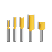 LAVIE 5 delige set, 8mm rechte schacht van Wolfraamcarbide met dubbele spaanfrees, frees voor houtbewerking, gereedschap