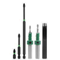 LAVIE 6 delige houtbewerking contra vormboorset met instelbare diepte stop 45 Carbon Staal/getaperde contra vormboor voo
