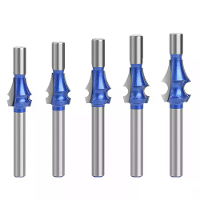 8Mm Tungsteen Carbide Freesbitset Houtbewerkingssnijders Dubbele Lager R1.5 R2 R2.5 R3 R4 Vlotte Snijranden