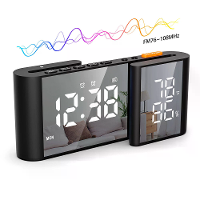 LCD digitale desk wand alarmklok met USB oplaadstation dual screen LED dimmen temperatuur en luchtvochtigheid elektronis