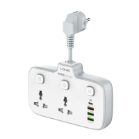 LDNIO 2500W multifunctioneel aansluitpaneel met 4 poorten 20W USB C PD & 20W USB A *2 Fast & AC Socket*2 Oplader voor mu