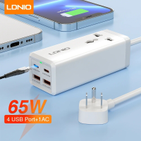 LDNIO 65 W USB C Lader 4 Poorten USB Output Desktop Power Strip Voor Laptop/Macbook/1 pad/Camera/Mobiele Telefoon Snel O
